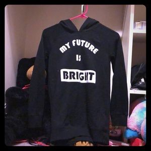 black “My Future is Bright” kids size 10/12 hoodie
